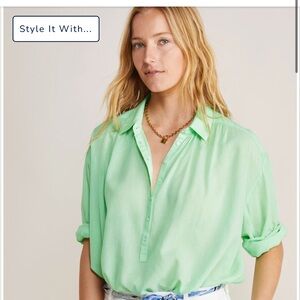 Vineyard vines womens lightweight popover shirt mint spring size small